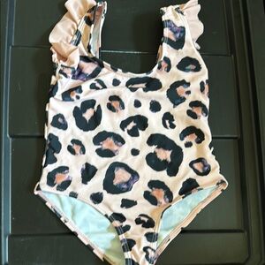Leopard Print Ruffle Swimsuit